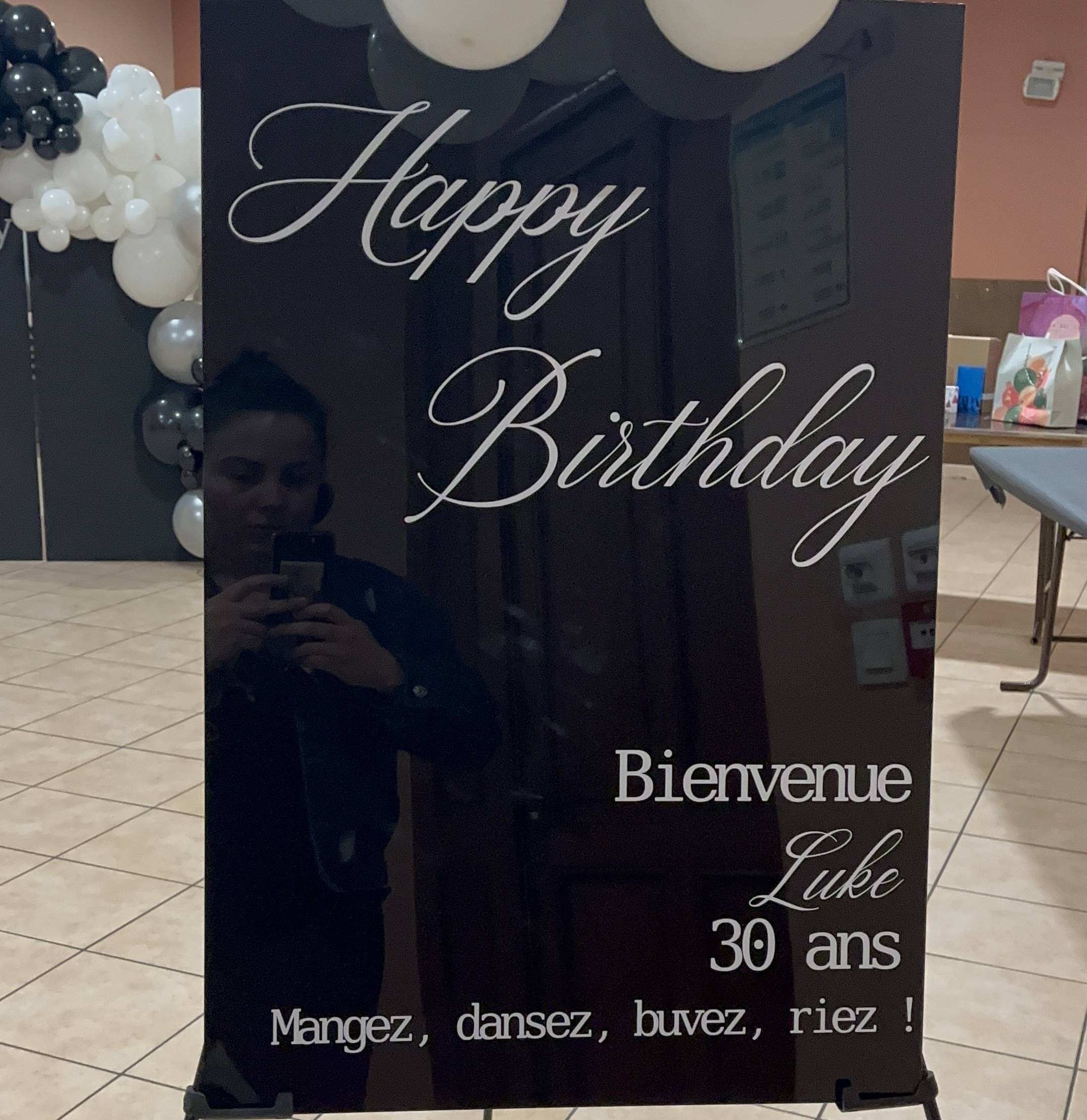 panneau de bienvenue anniversaire