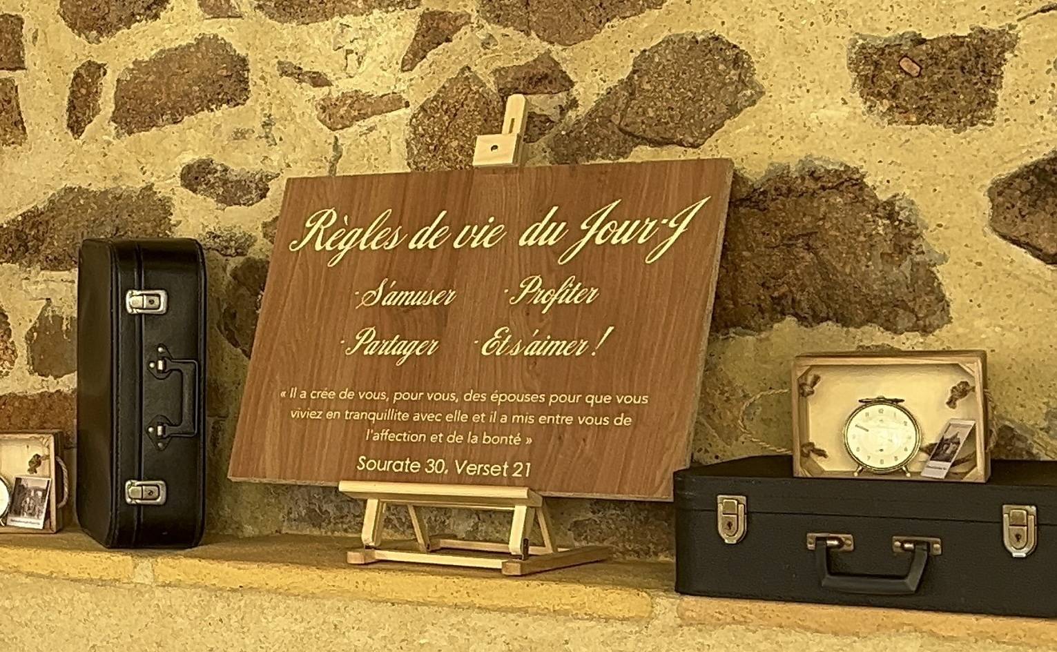 panneau règle de vie du jour j mariage